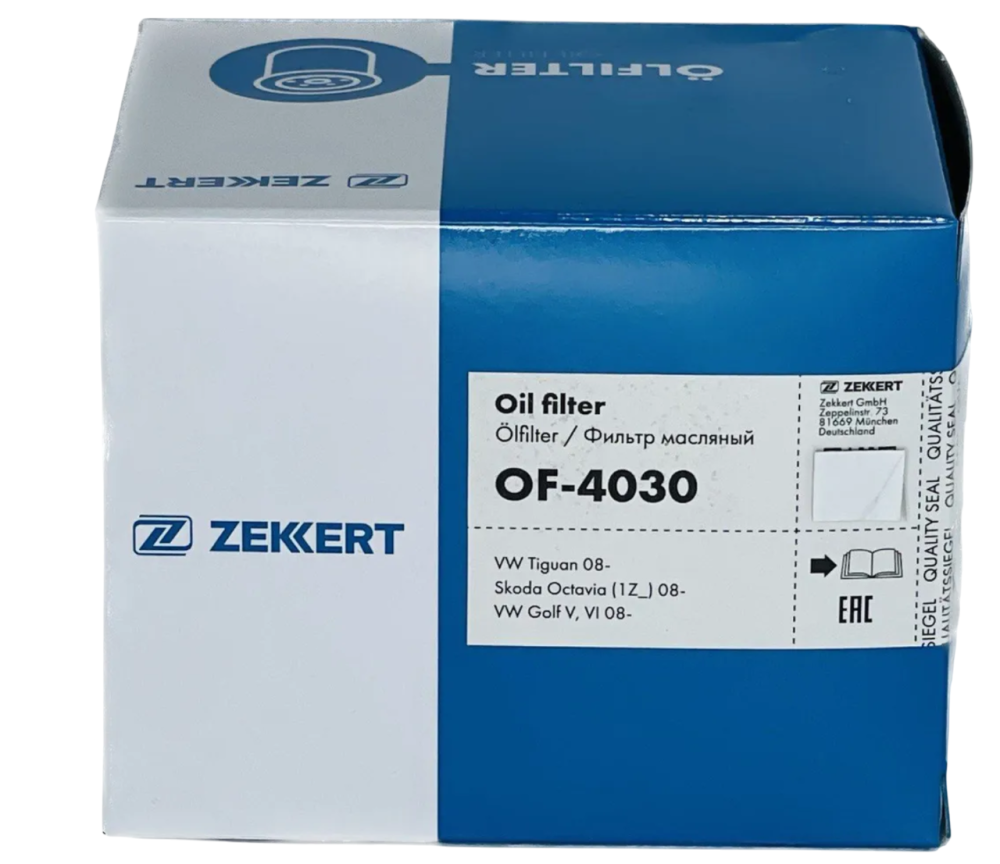 Фильтр масляный "ZEKKERT" VAG 1.2/1.4 TFSI 06-  OF-4030