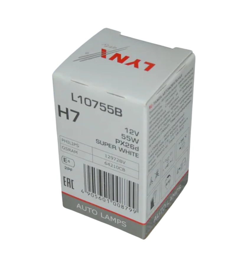 Лампа галогенная H7 12V 55W LYNXauto