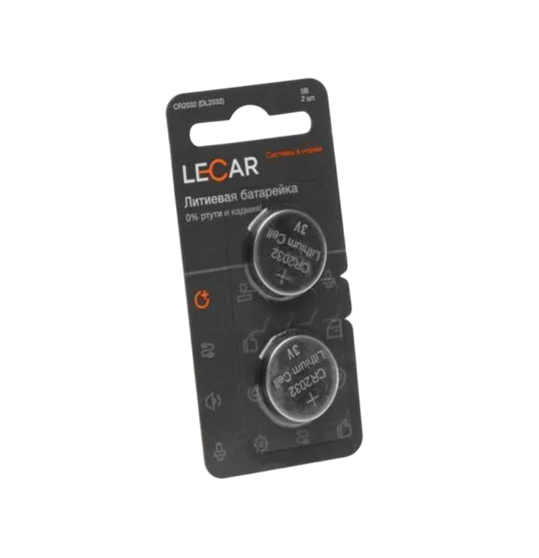 Батарейка CR2032 LECAR литиевые, в блистере 1 шт.