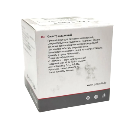 Фильтр масляный "LYNX" SEAT Ibiza 1.2 06>, SKODA Fabia 1.2 06>, VW Polo 1.2 07> LO-1001