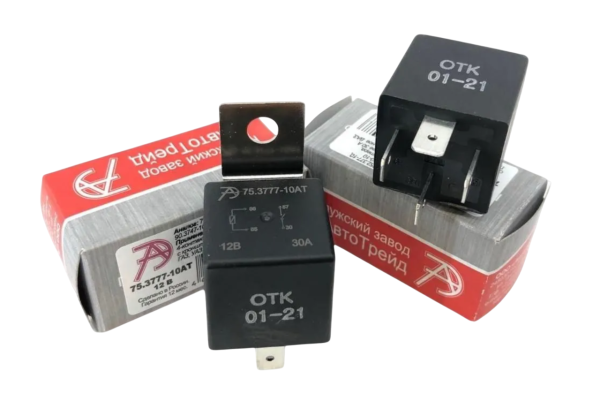 Реле стартера 2108, ГАЗ 4-х конт. универсальное 30А АвтоТрейд 752.3777-10АТ 12В с кронштейном