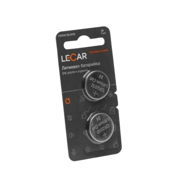 Батарейка CR2032 LECAR литиевые, в блистере 1 шт.