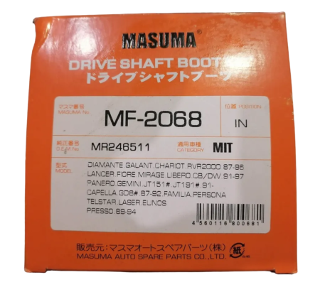 Пыльник ШРУСа "MASUMA" наруж TOYOTA/MITSUBISHI/HONDA/MAZDA/NISSAN MF-2068