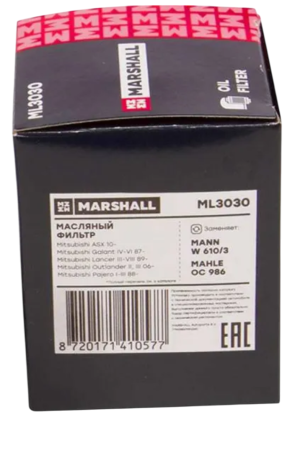 Фильтр масляный "MARSHALL" HONDA/HYUNDAI/KIA/MAZDA/MITSUBISHI/NISSAN ML3030