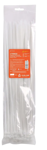 Хомут нейлоновый AIRLINE 4.8 х 400 мм белый 100 шт.