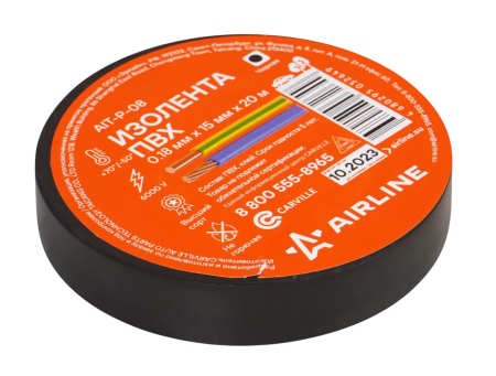 Изолента 15мм х 20м AIRLINE черный