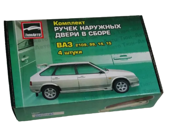 Ручка двери ВАЗ 2109, 2114-2115 евро без личинки снежная королева 4 шт. Тюн-Авто